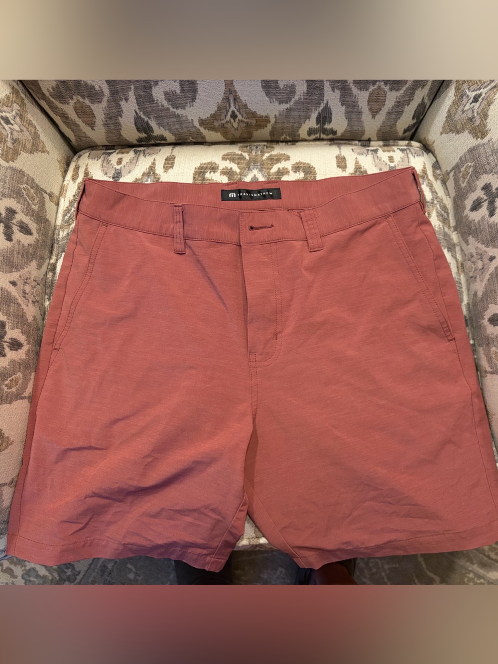 Travis Mathew Rust Red Flat Front Men's Shorts